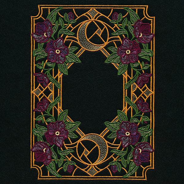 Stained Glass Celestial and Blooms Panel