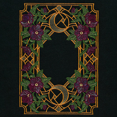Stained Glass Celestial and Blooms Panel