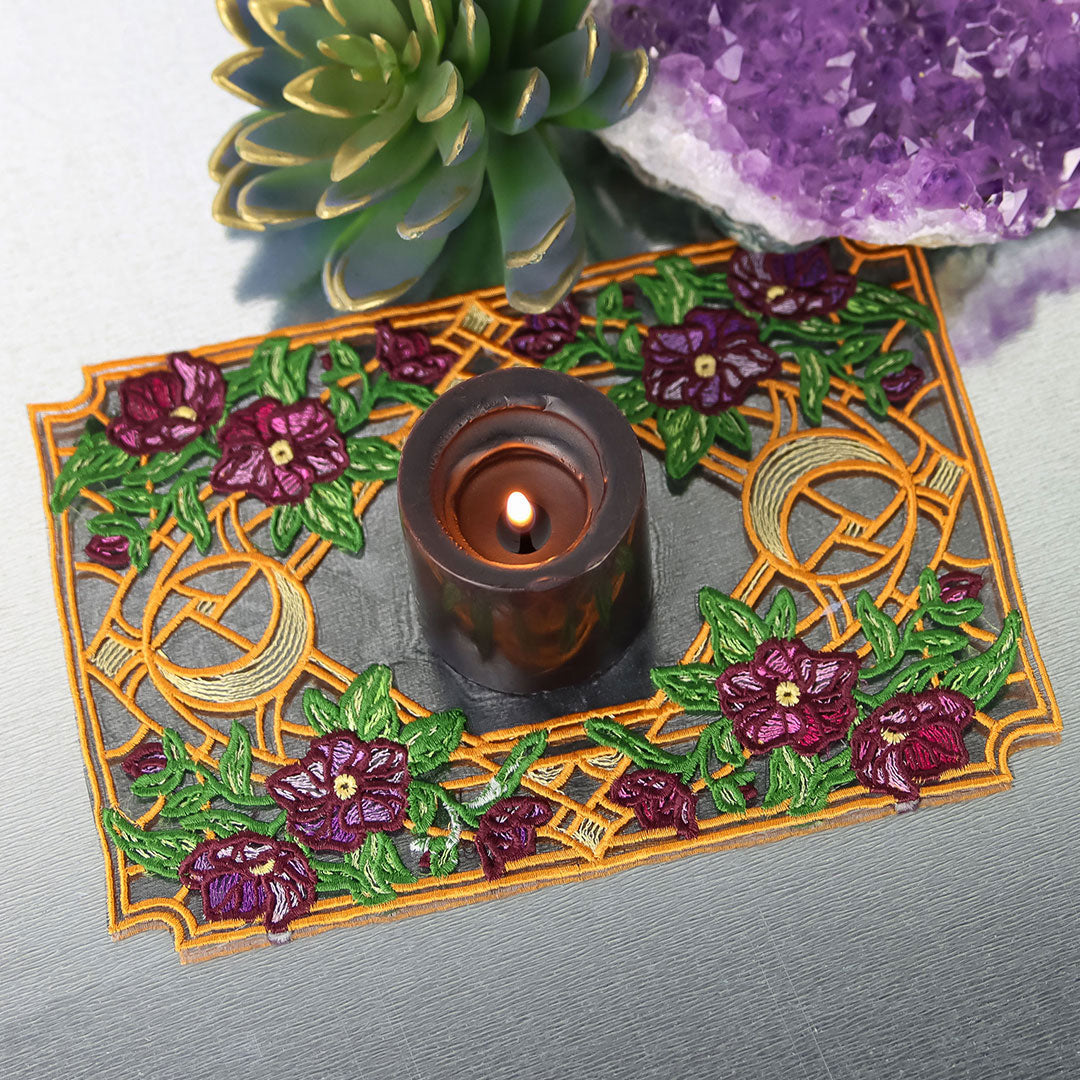Stained Glass Celestial and Blooms Panel