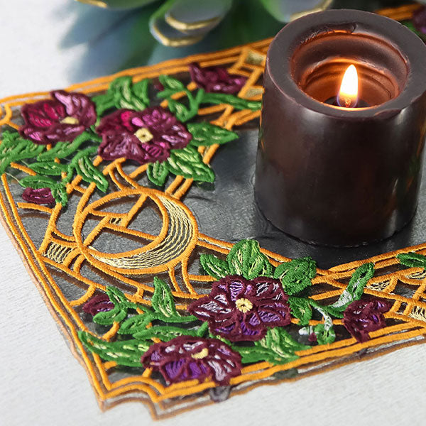 Stained Glass Celestial and Blooms Panel