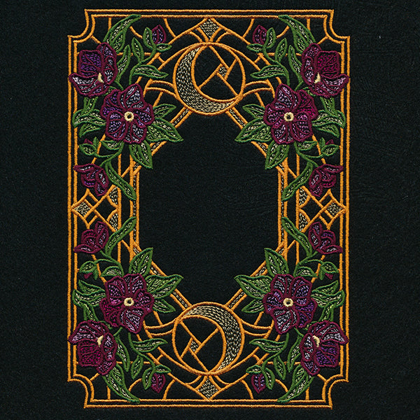 Stained Glass Celestial and Blooms Panel