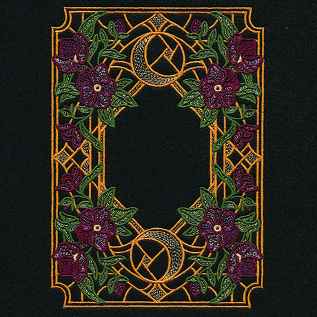 Stained Glass Celestial and Blooms Panel