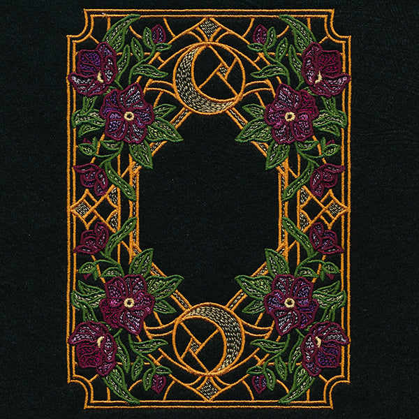 Stained Glass Celestial and Blooms Panel