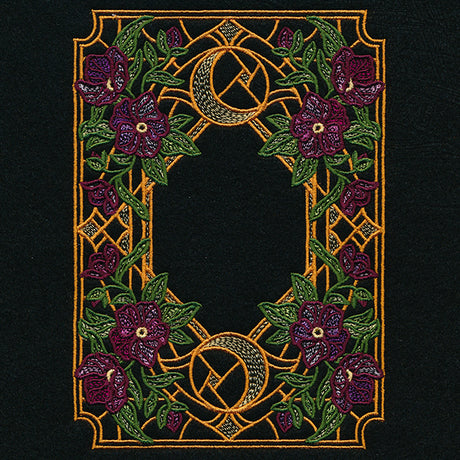 Stained Glass Celestial and Blooms Panel