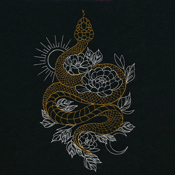 Gilded Snake in Blooms