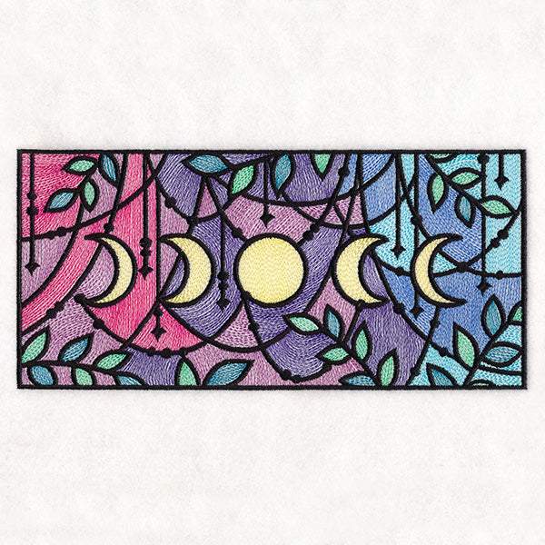 Bohemian Moon Phases Stained Glass