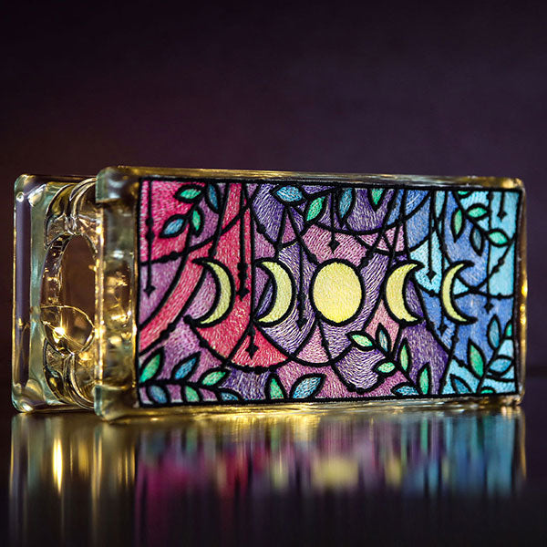 Bohemian Moon Phases Stained Glass