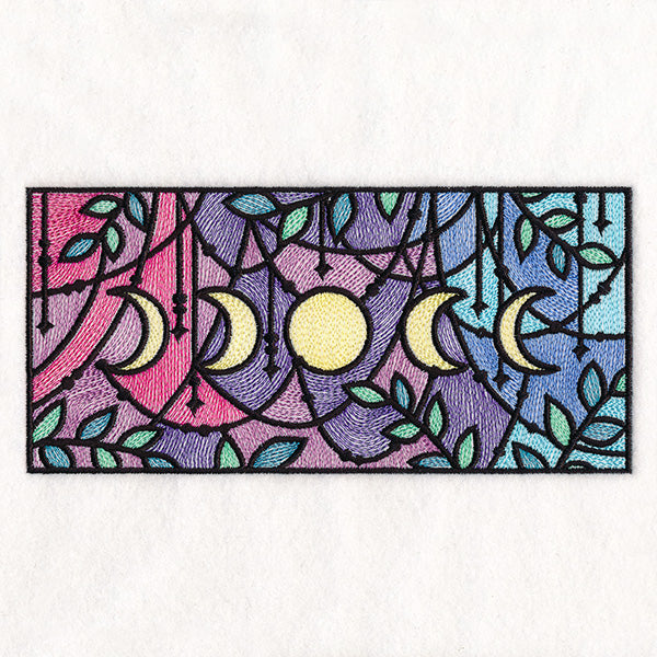 Bohemian Moon Phases Stained Glass