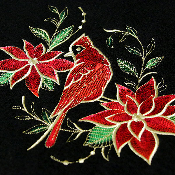 Gilded Christmas Poinsettia Cardinal