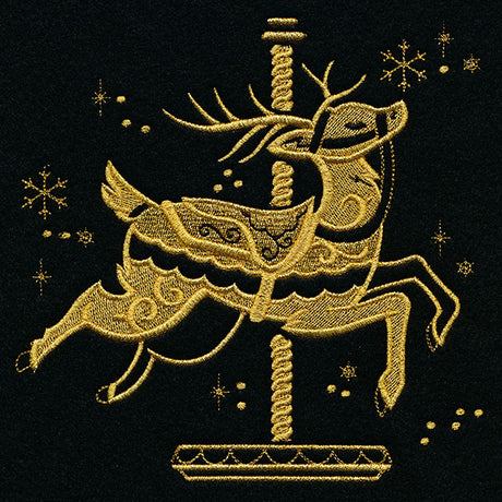 Gilded Christmas Carousel Reindeer
