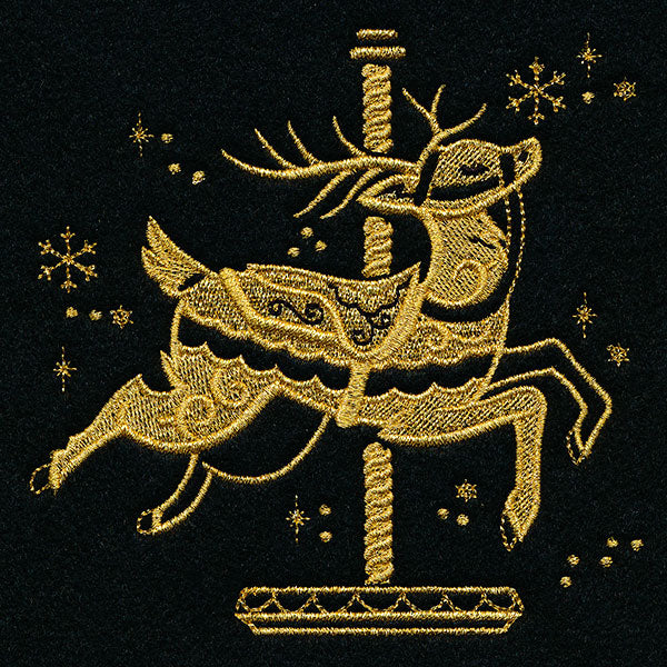 Gilded Christmas Carousel Reindeer
