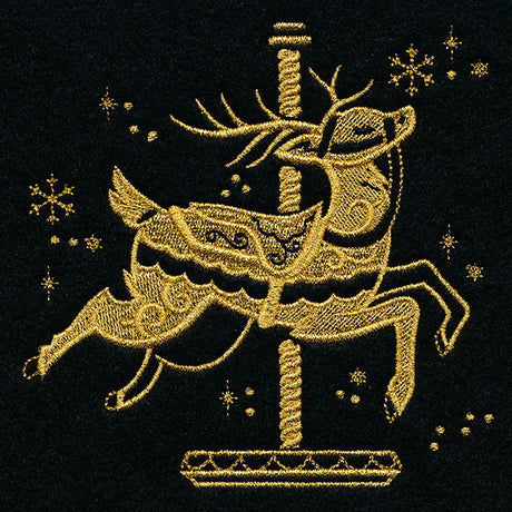 Gilded Christmas Carousel Reindeer