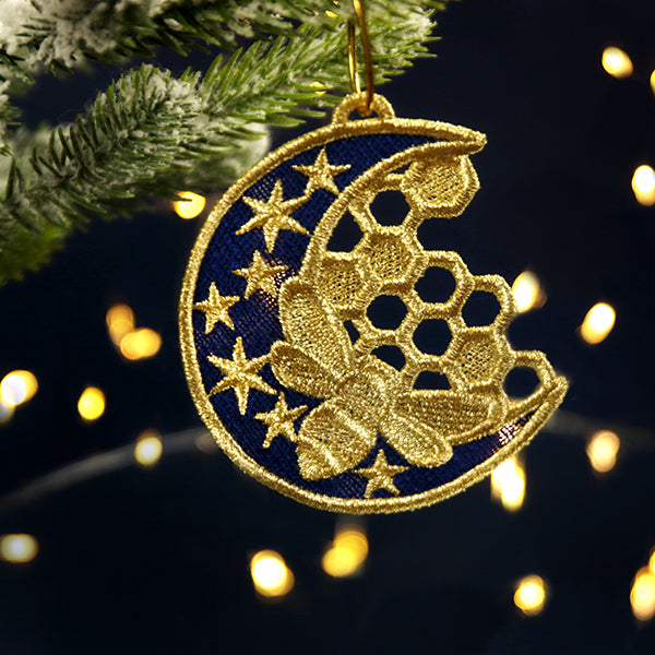 To the Moon Honeybee Ornament (Lace)