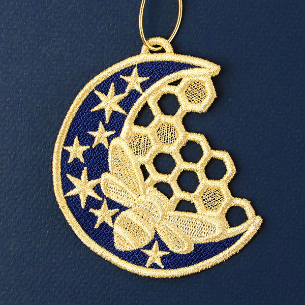 To the Moon Honeybee Ornament (Lace)