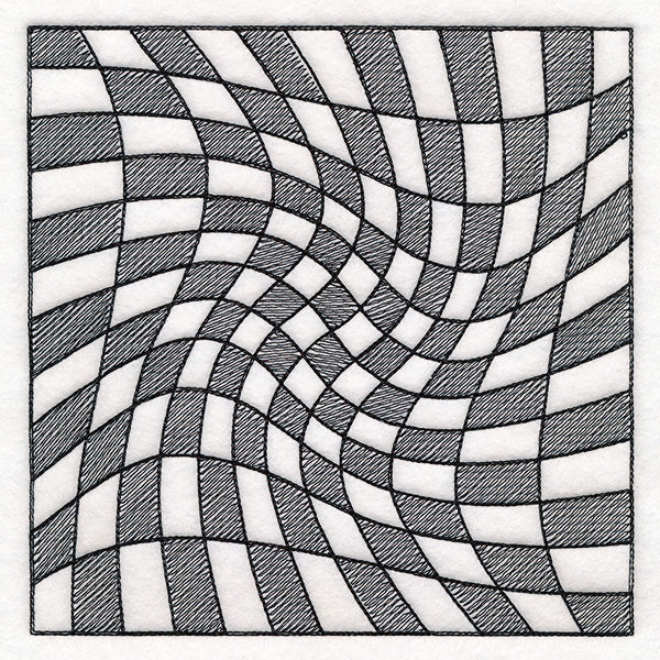 Warped Checker Board Optical Illusion Square 1