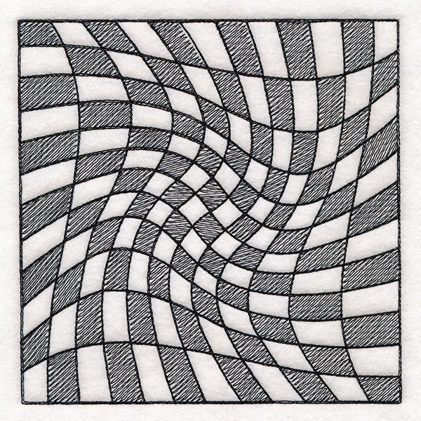 Warped Checker Board Optical Illusion Square 1