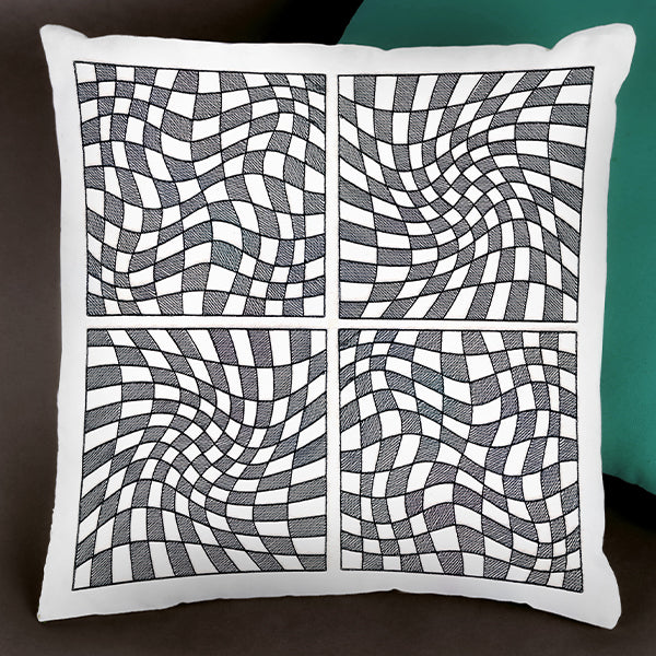 Warped Checker Board Optical Illusion Square 2