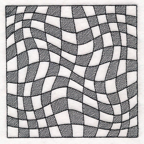 Warped Checker Board Optical Illusion Square 2