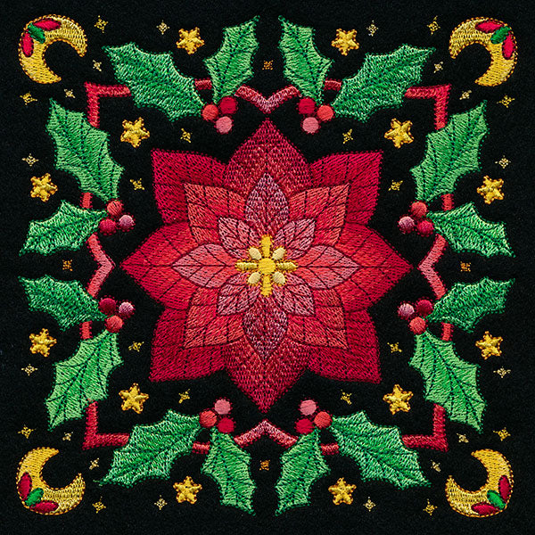 Celestial Christmas Poinsettia Kaleidoscope