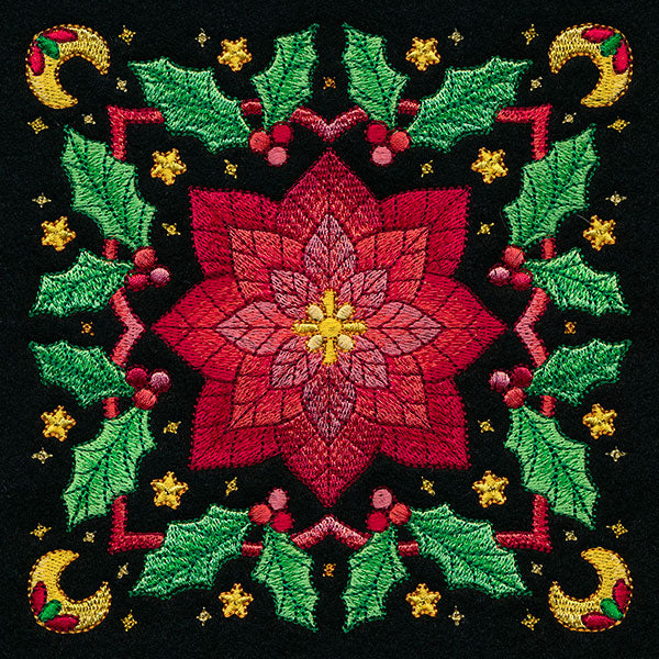 Celestial Christmas Poinsettia Kaleidoscope