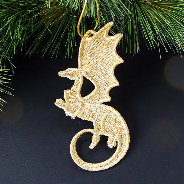 Gilded & Fierce Dragon Ornament (Freestanding)
