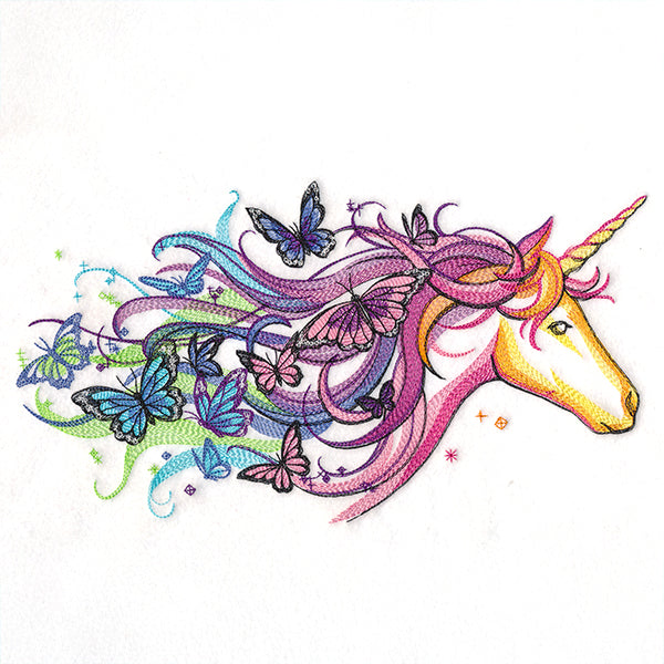 Rainbow Unicorn and Butterflies