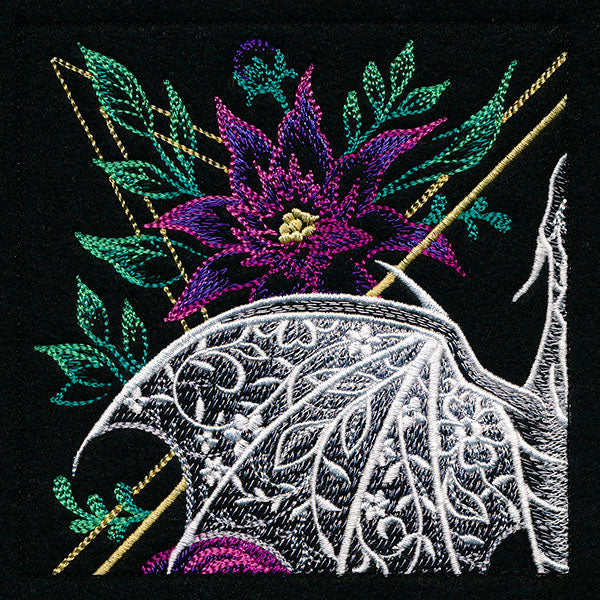 Dragon & Flowers Panel Scene - Top Left