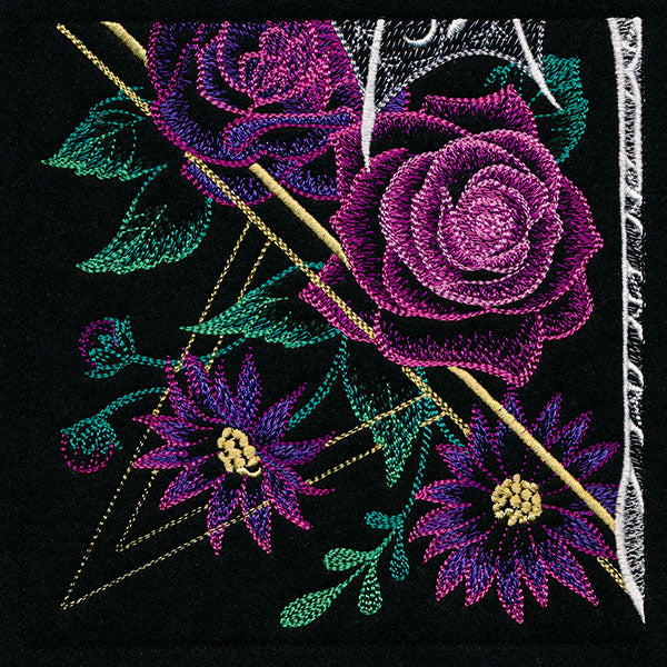 Dragon & Flowers Panel Scene - Bottom Left