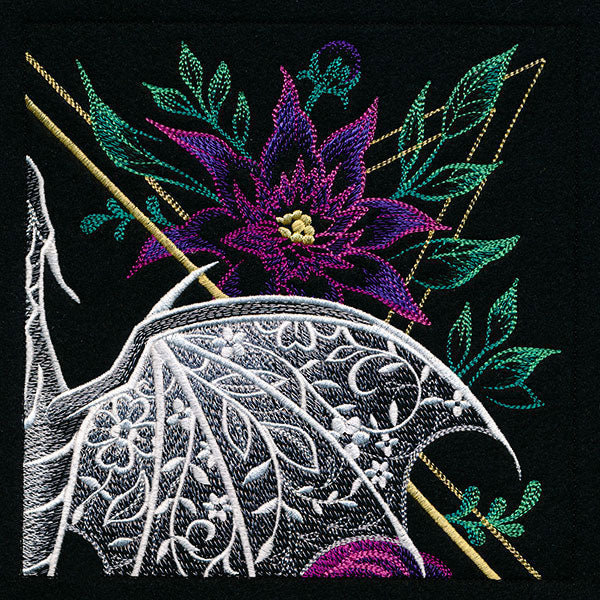 Dragon & Flowers Panel Scene - Top Right