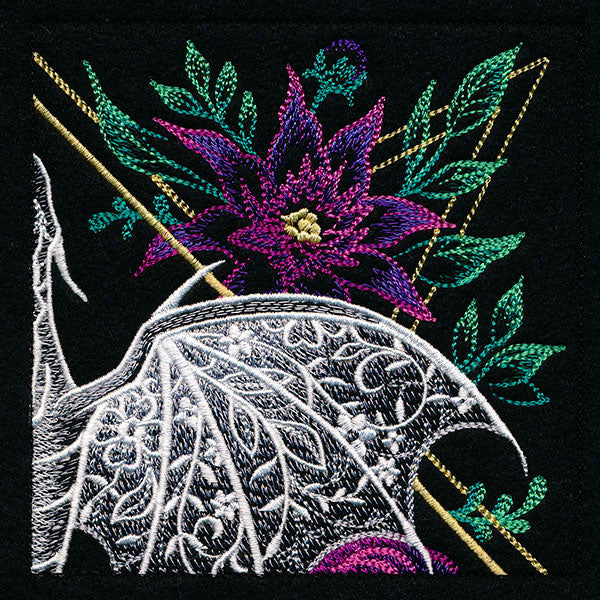 Dragon & Flowers Panel Scene - Top Right