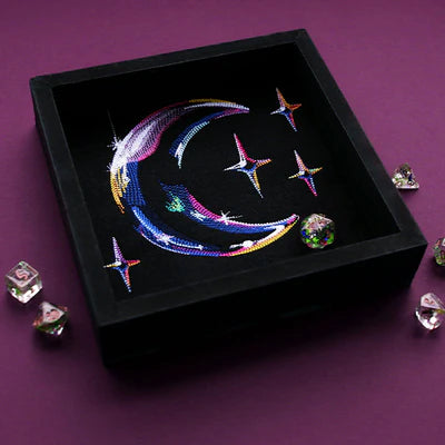 Iridescent Crescent Moon & Stars