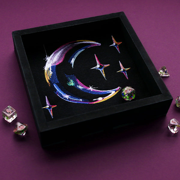 Iridescent Crescent Moon & Stars