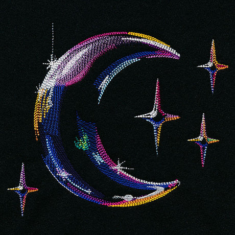 Iridescent Crescent Moon & Stars