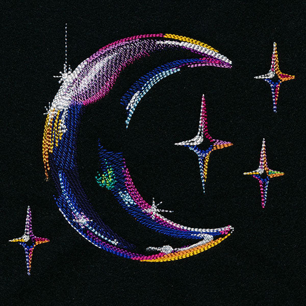 Iridescent Crescent Moon & Stars