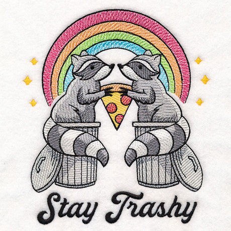 Stay Trashy Rainbow Raccoons