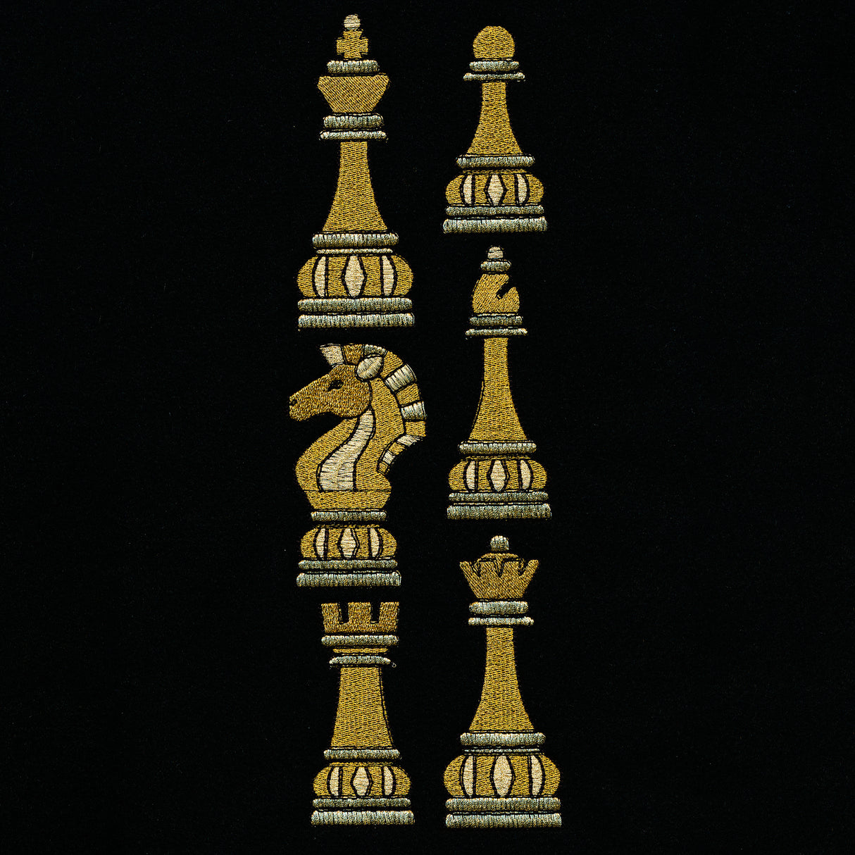 Gilded Chess Pieces - Vertical Border