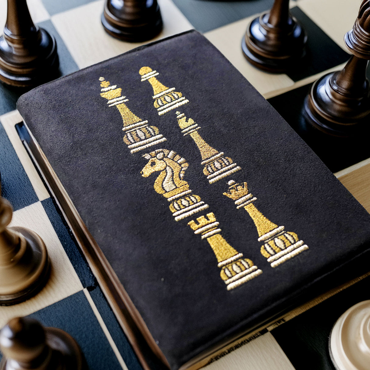 Gilded Chess Pieces - Vertical Border