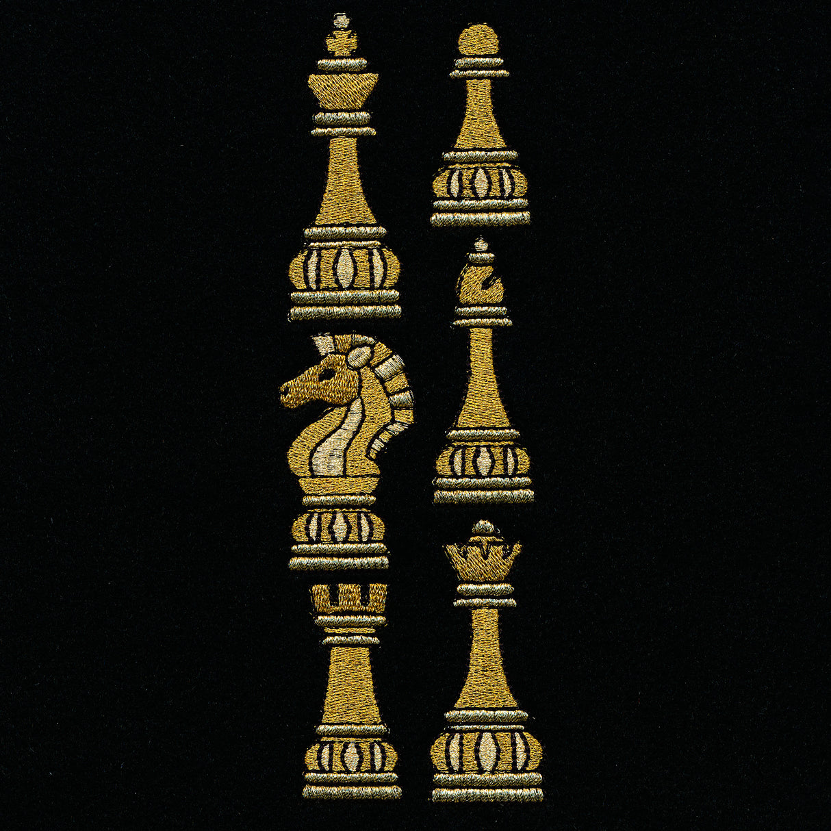 Gilded Chess Pieces - Vertical Border