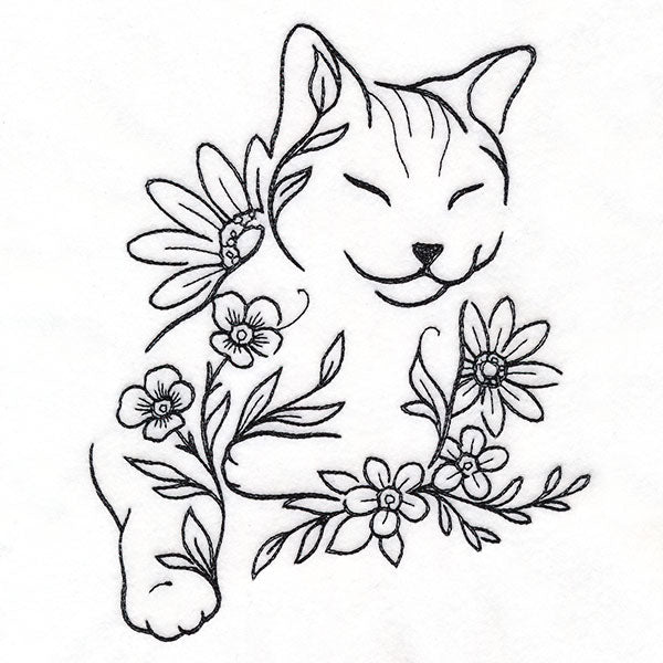 Floral Feline - Kitty Portrait