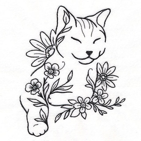 Floral Feline - Kitty Portrait