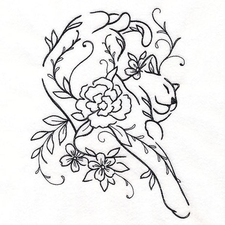 Floral Feline - Kitty Stretches