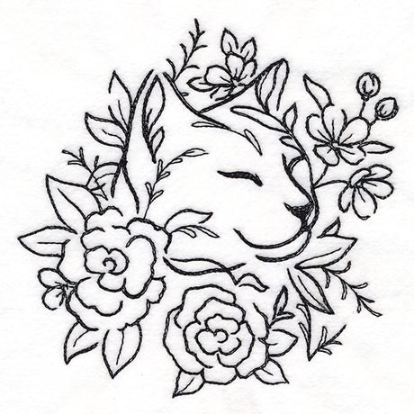 Floral Feline - Kitty in Roses