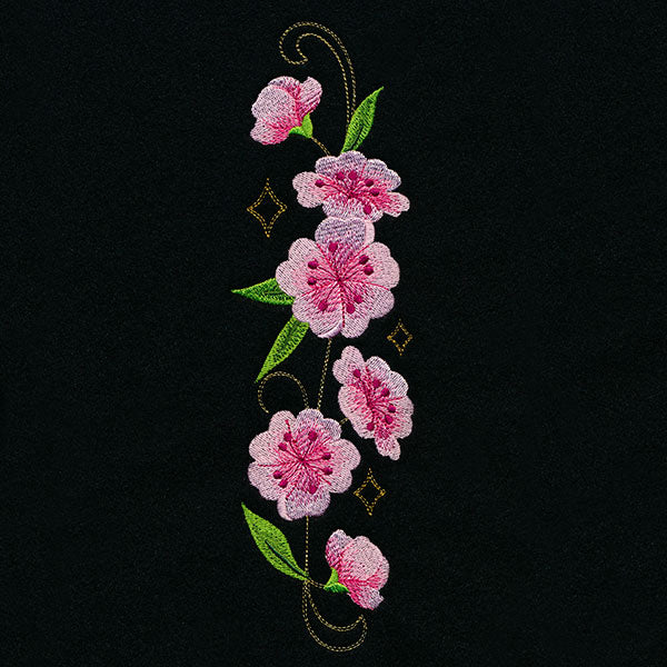 Swirling Gilded Blossoms - Vertical Border