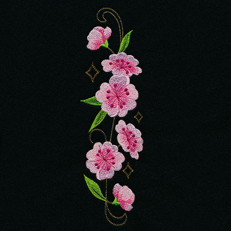 Swirling Gilded Blossoms - Vertical Border