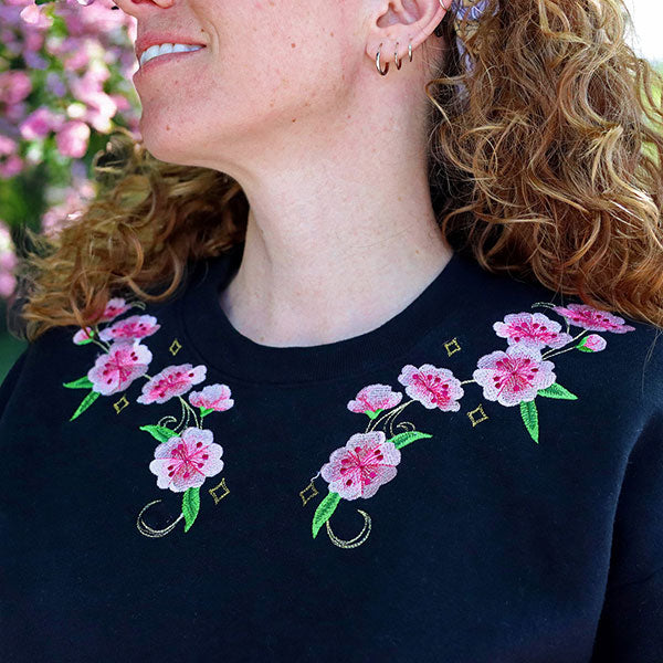 Swirling Gilded Blossoms - Vertical Border