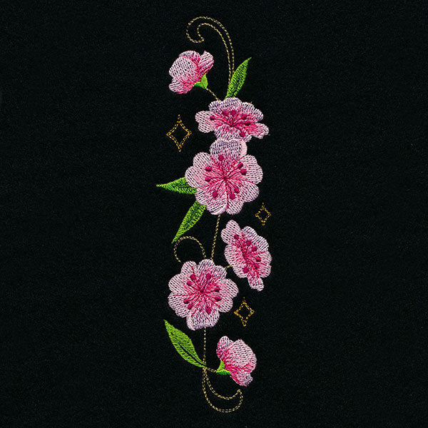 Swirling Gilded Blossoms - Vertical Border