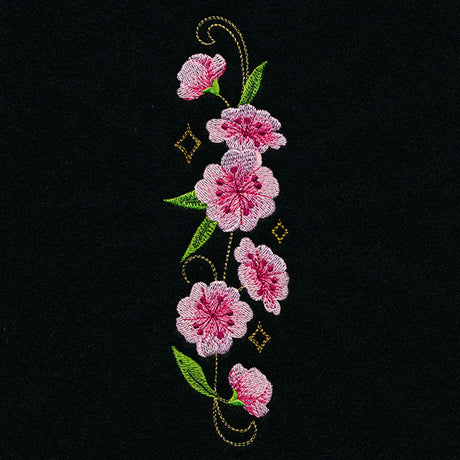 Swirling Gilded Blossoms - Vertical Border
