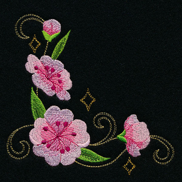 Swirling Gilded Blossoms - Corner