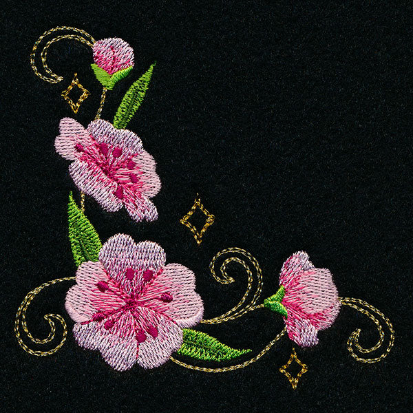 Swirling Gilded Blossoms - Corner