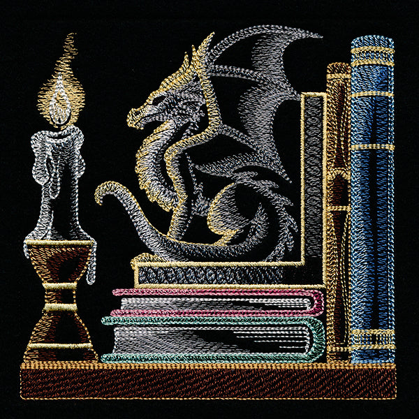 Build a Bookshelf Scene – Dragon and Candle